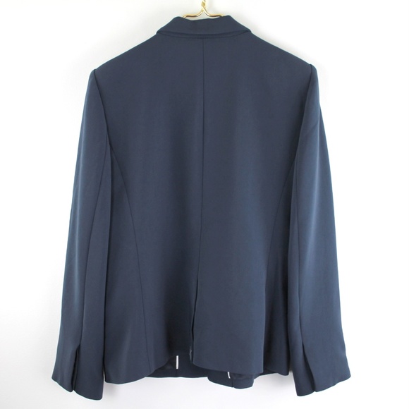 J. Crew Collection Single Breasted Steel Blue Triacetate Blazer Jacket 16 NWT - Picture 4 of 6